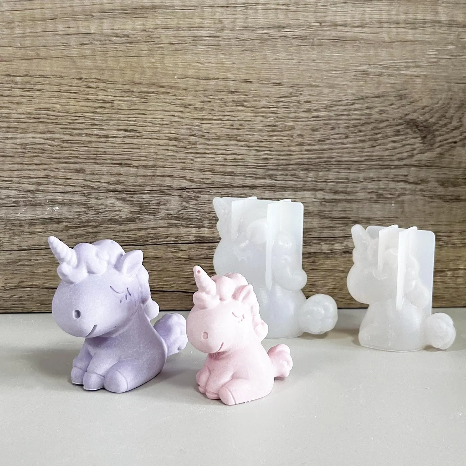Candle Making Products - 3D Geometrik Silikon Unicorn Kedi Geyik