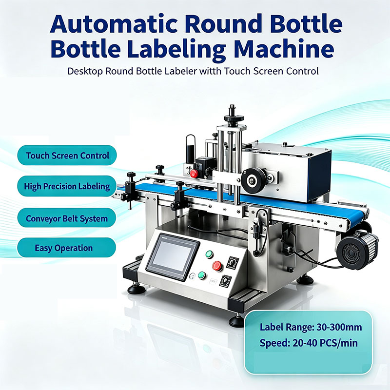 Label Sticker Round - Tam Otomatik Yuvarlak Plastik Şişe Etiketleme